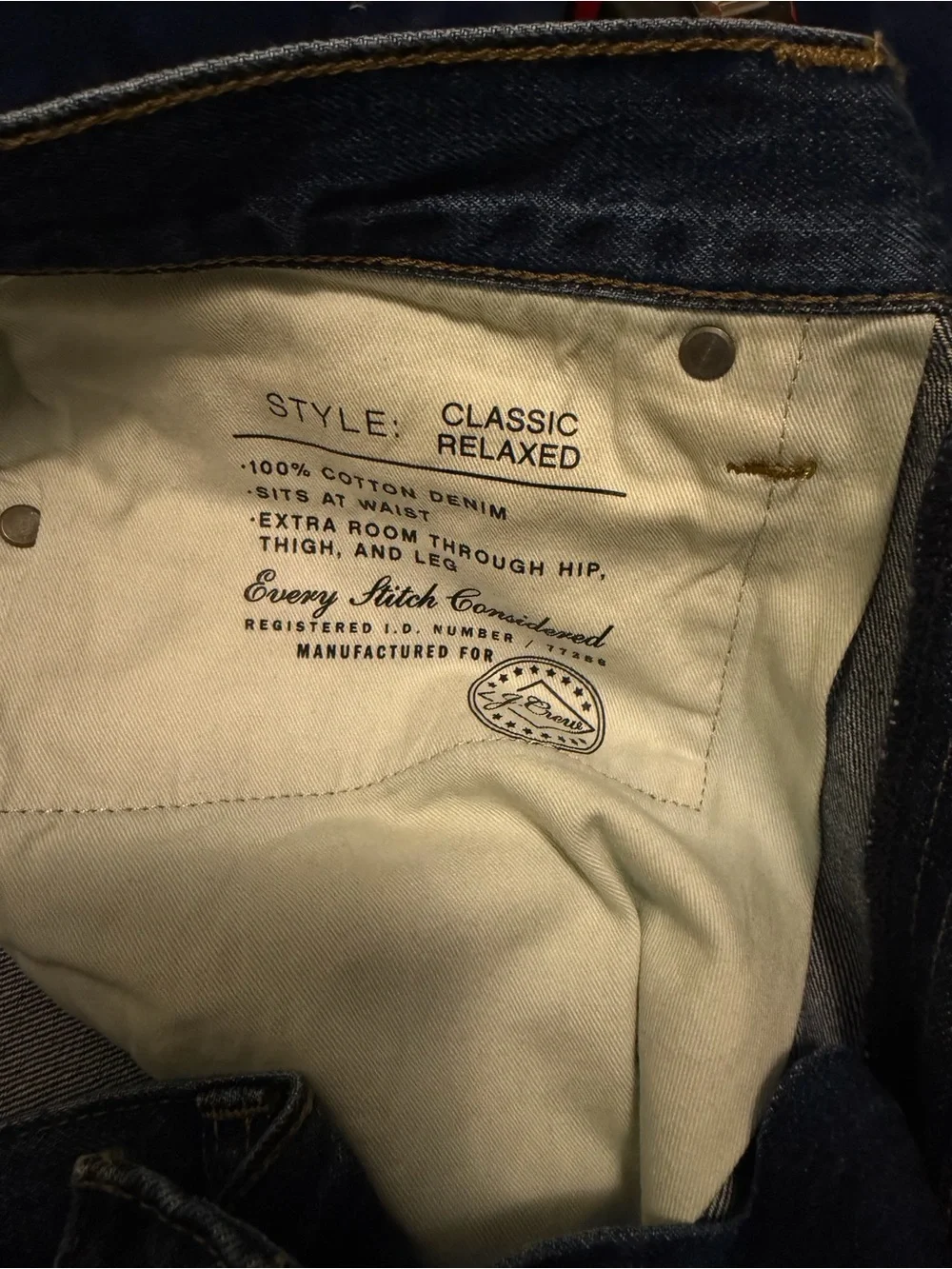 J. Crew Classic Relaxed Fit Jeans Two-Year Wash 100% Cotton 33x34 NWT